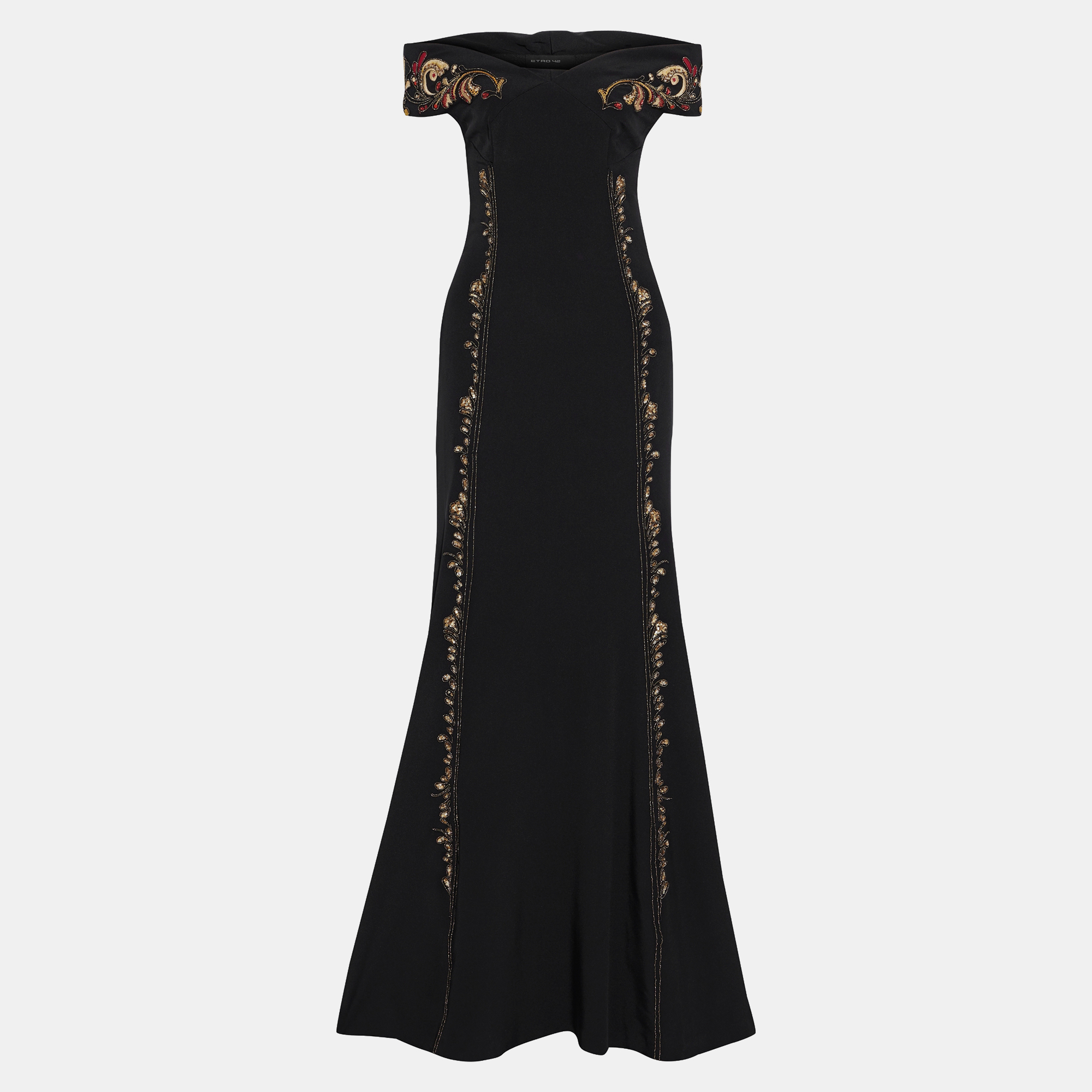 Pre-owned Etro Silk Gown 42 In Black