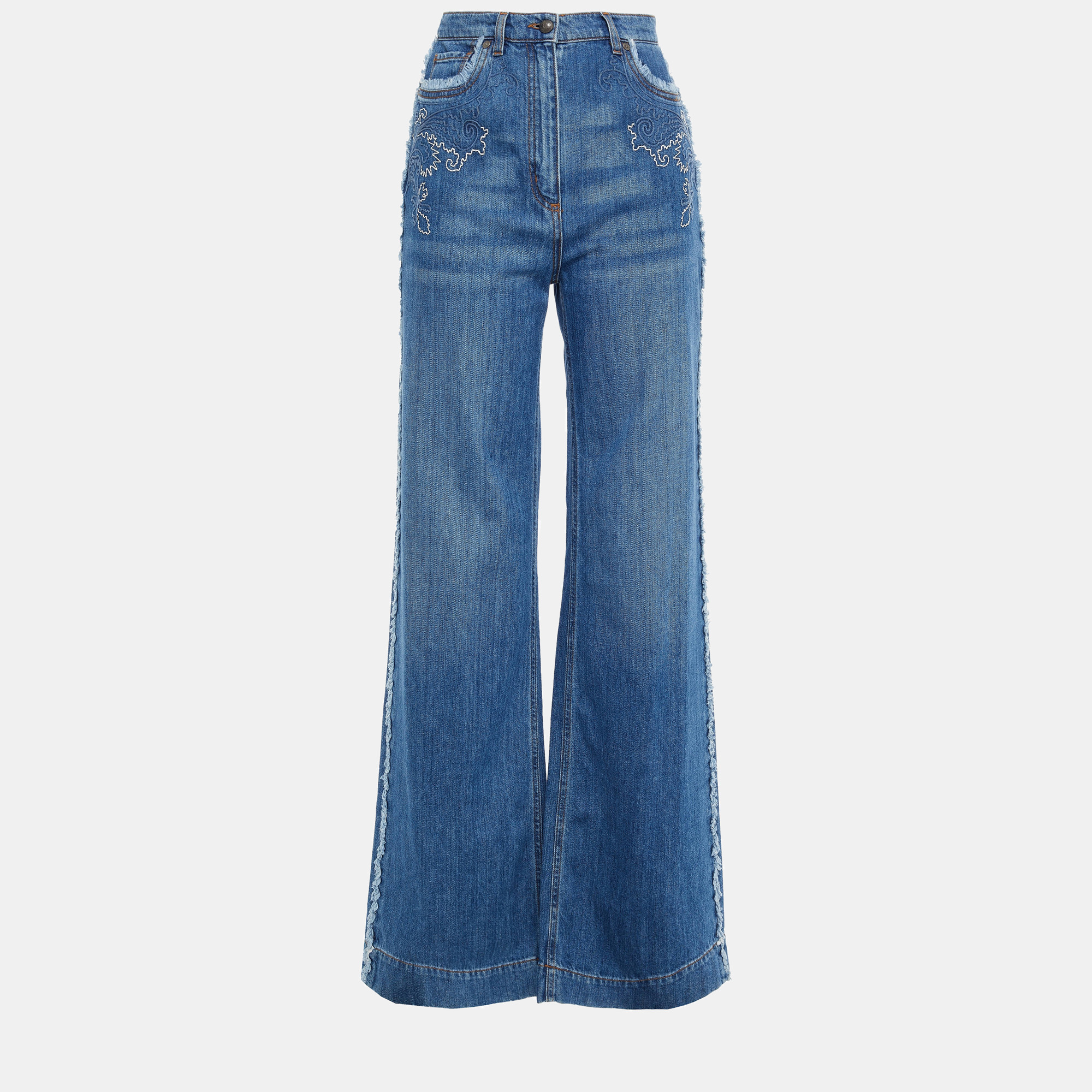 

Etro Cotton Wide Leg Jeans 29, Blue