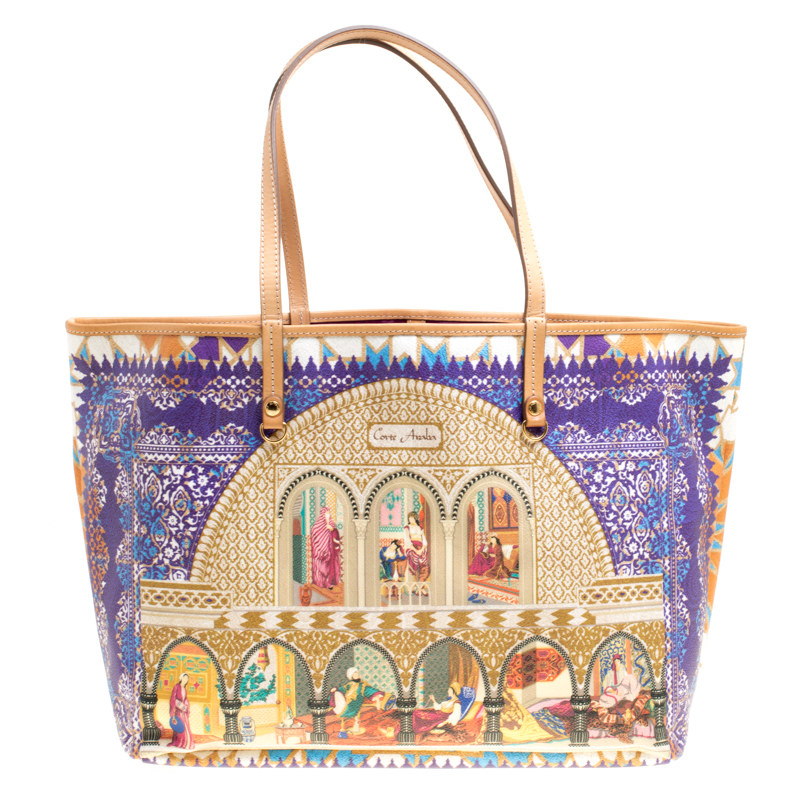 Etro Multicolor Printed Coated Canvas Shopping Tote