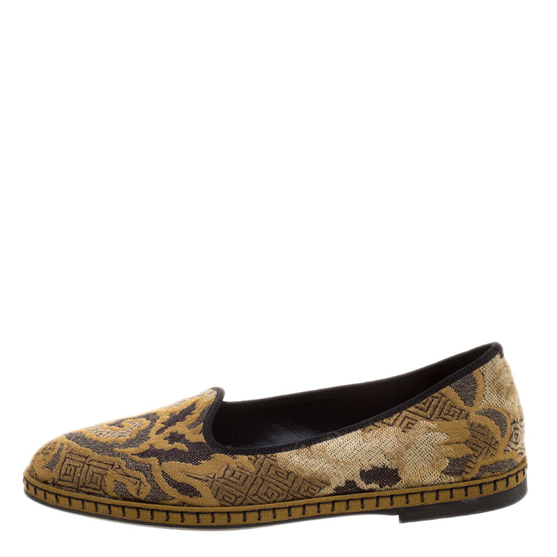 

Etro Beige Brocade Loafers Size