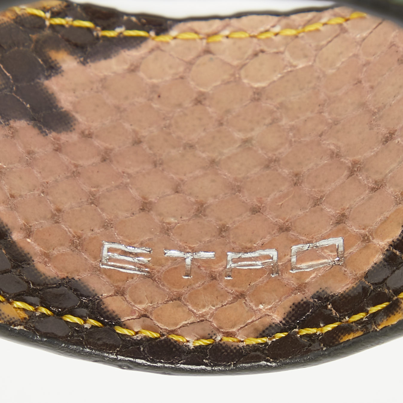 Etro Multicolor Python Effect Leather Bangle Bracelet 