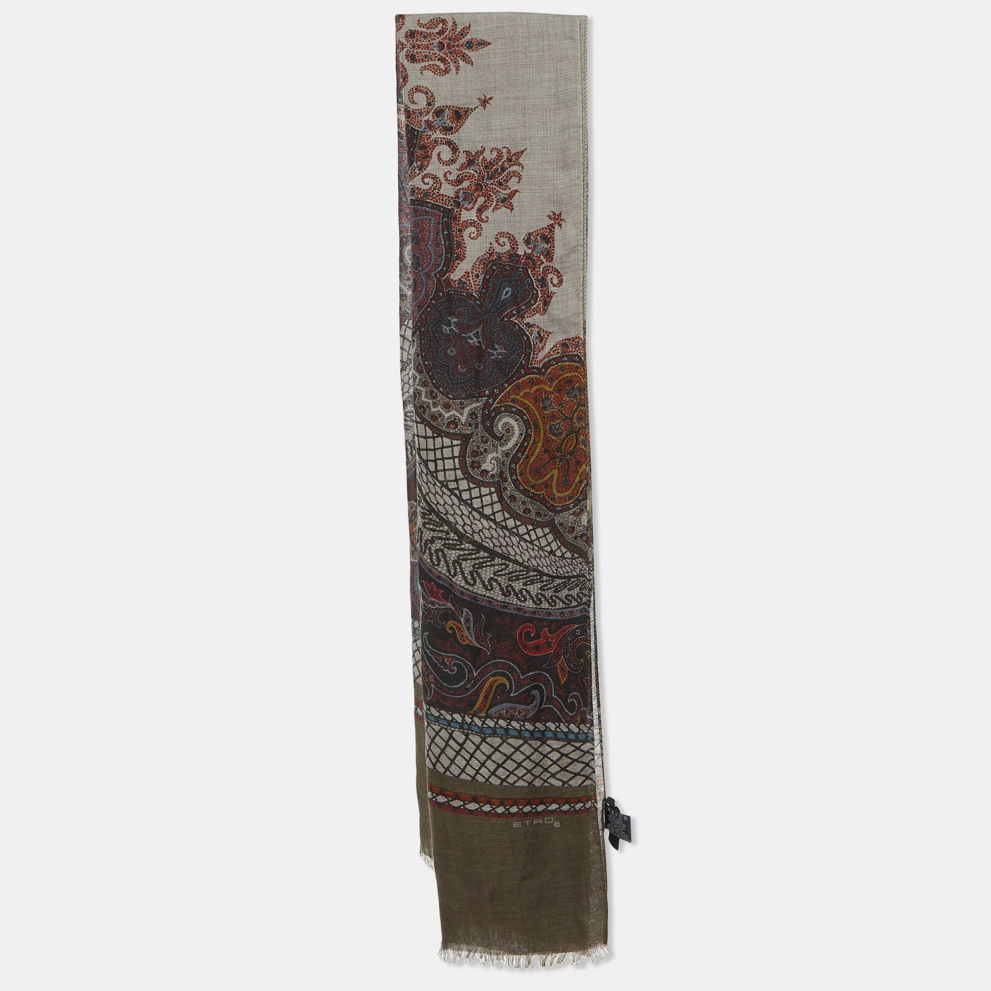 

Etro Brown Paisley Print Modal & Cashmere Stole