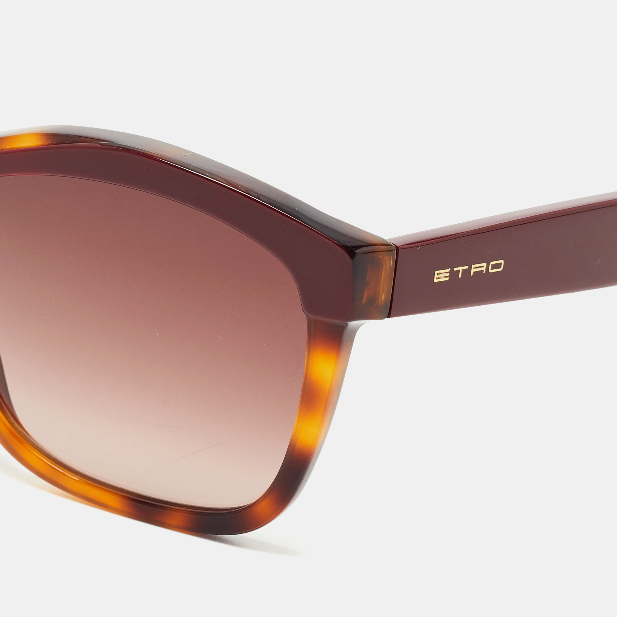 

Etro Brown Tortoise ET653S Rectangular Sunglasses