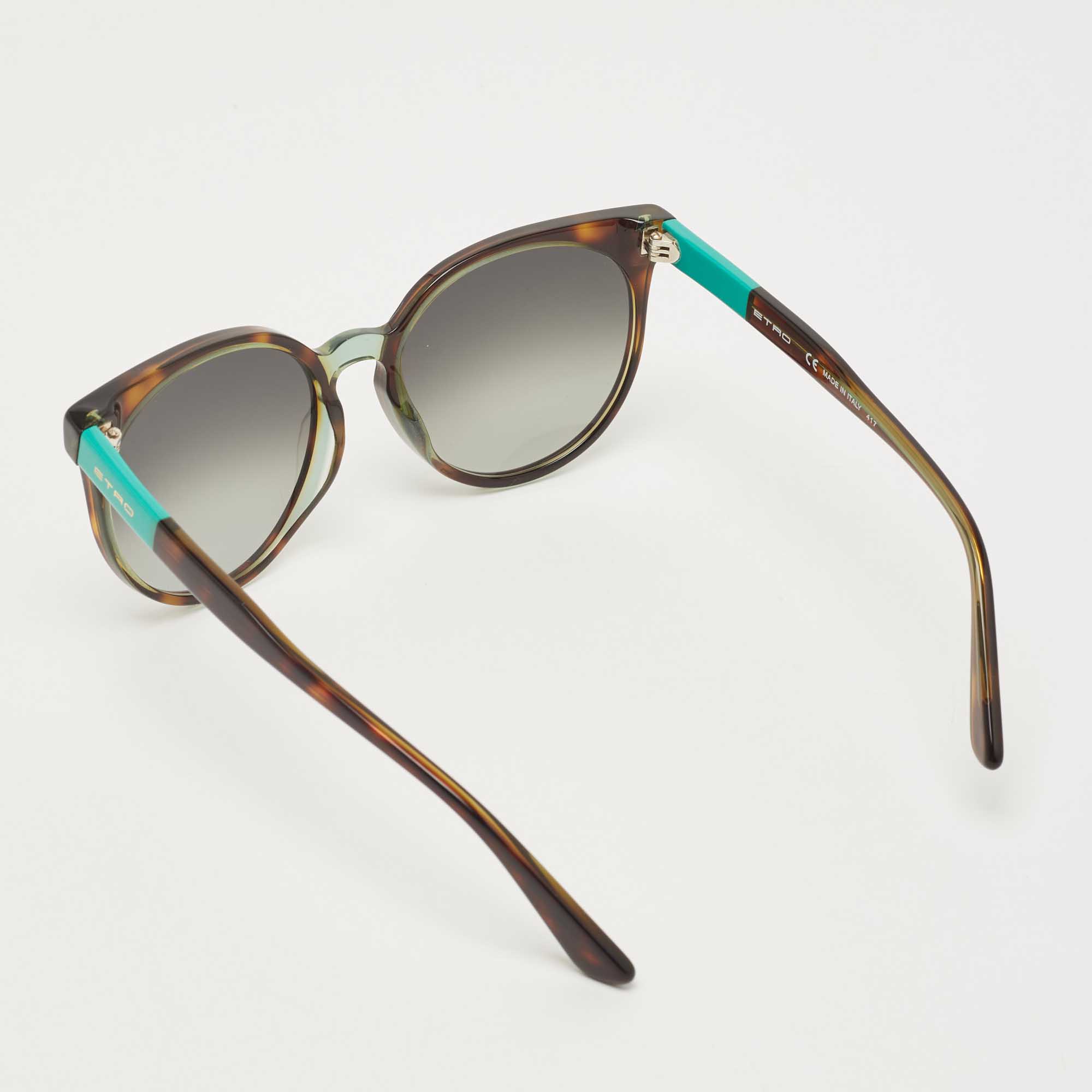 

Etro Brown/Green Tortoise Gradient ET660S Cat Eye Sunglasses