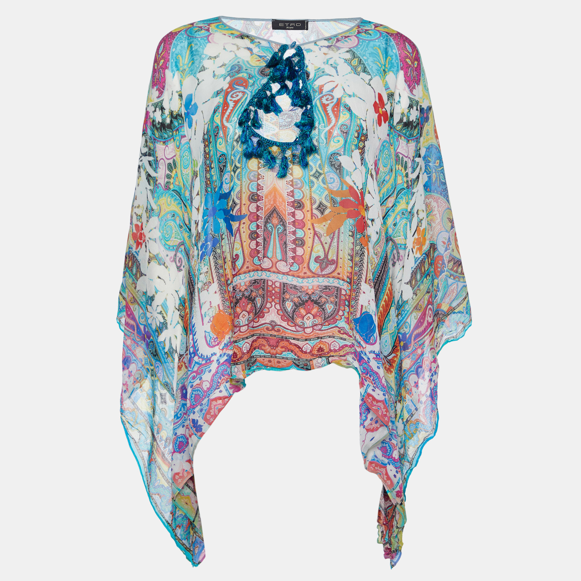 

Etro Multicolor Printed Silk Kaftan Top