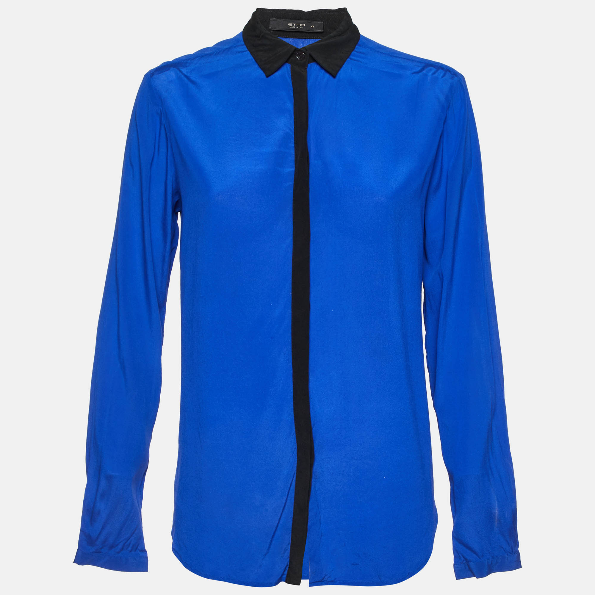 

Etro Blue Silk Long Sleeve Shirt M