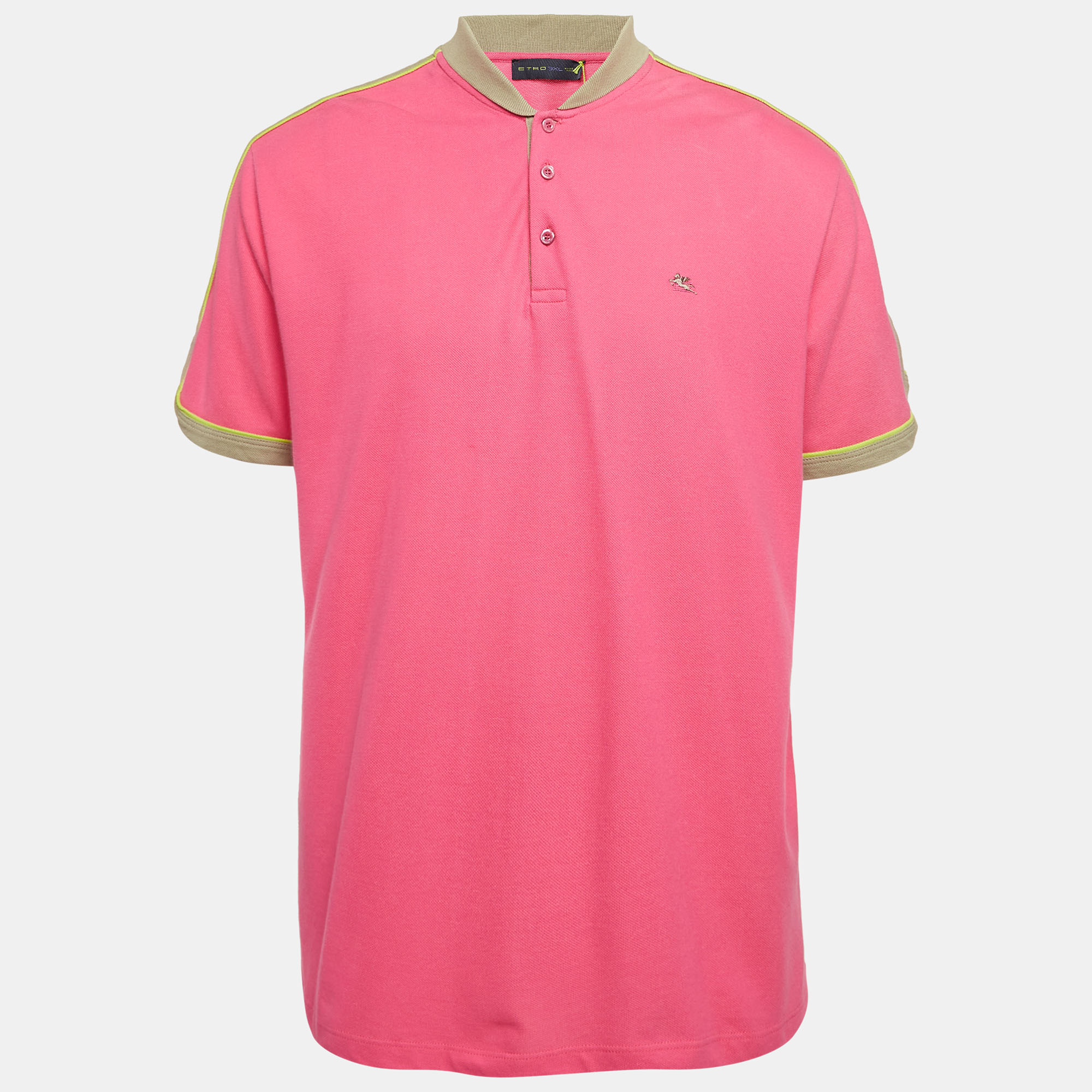 

Etro Pink Pique Cotton Polo T-Shirt XXXL