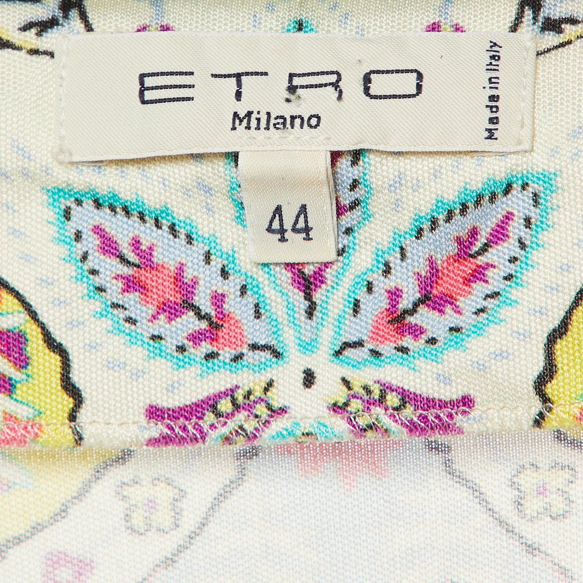 Etro Multicolor Paisley Print Silk Jersey Shift Dress M 