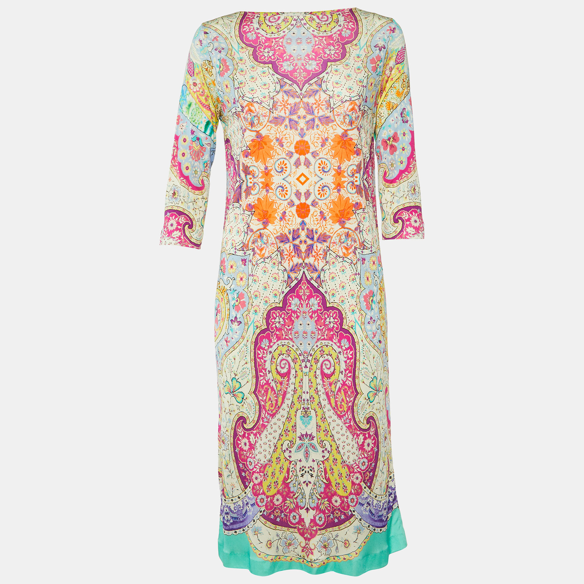 

Etro Multicolor Paisley Print Silk Jersey Shift Dress M