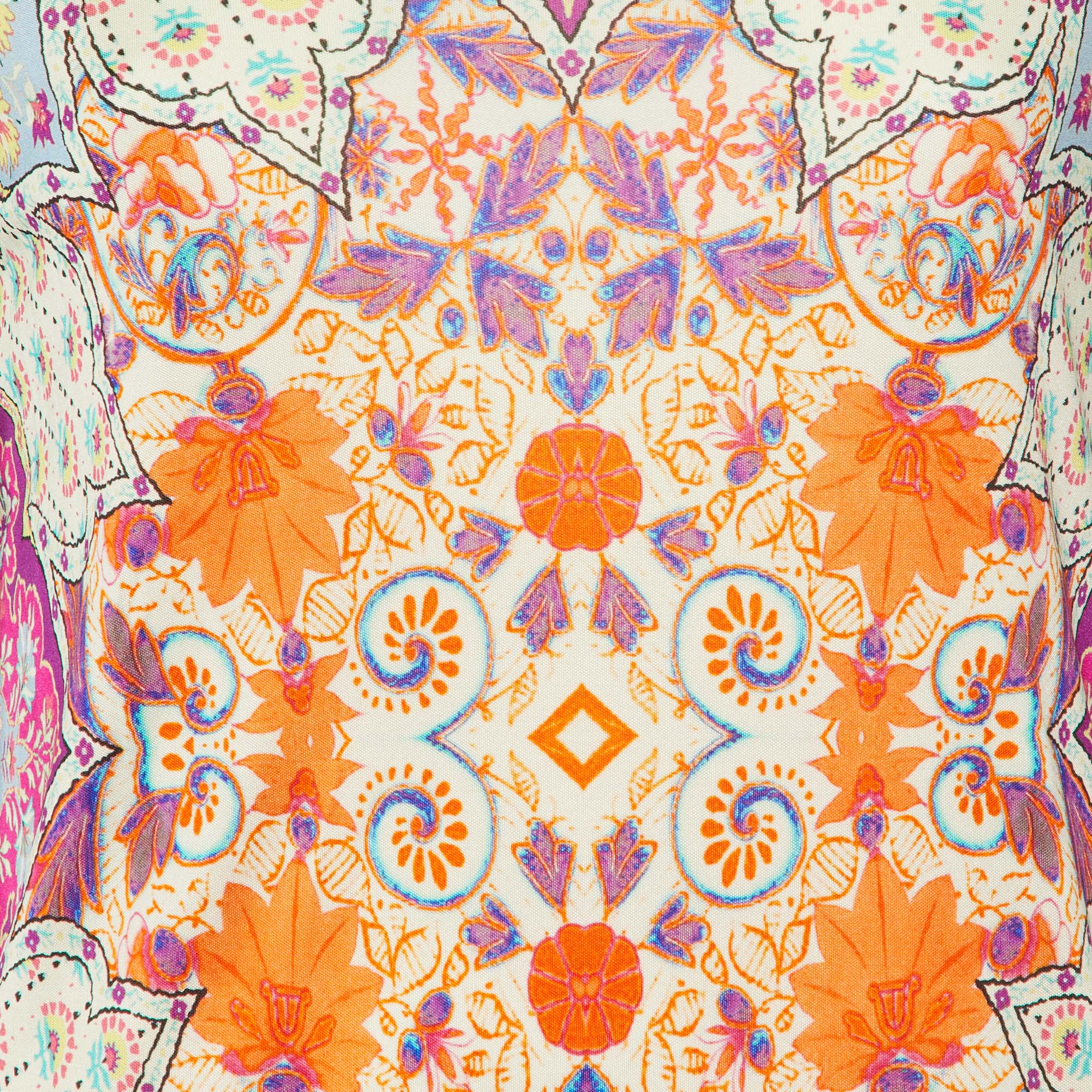 Etro Multicolor Paisley Print Silk Jersey Shift Dress M 