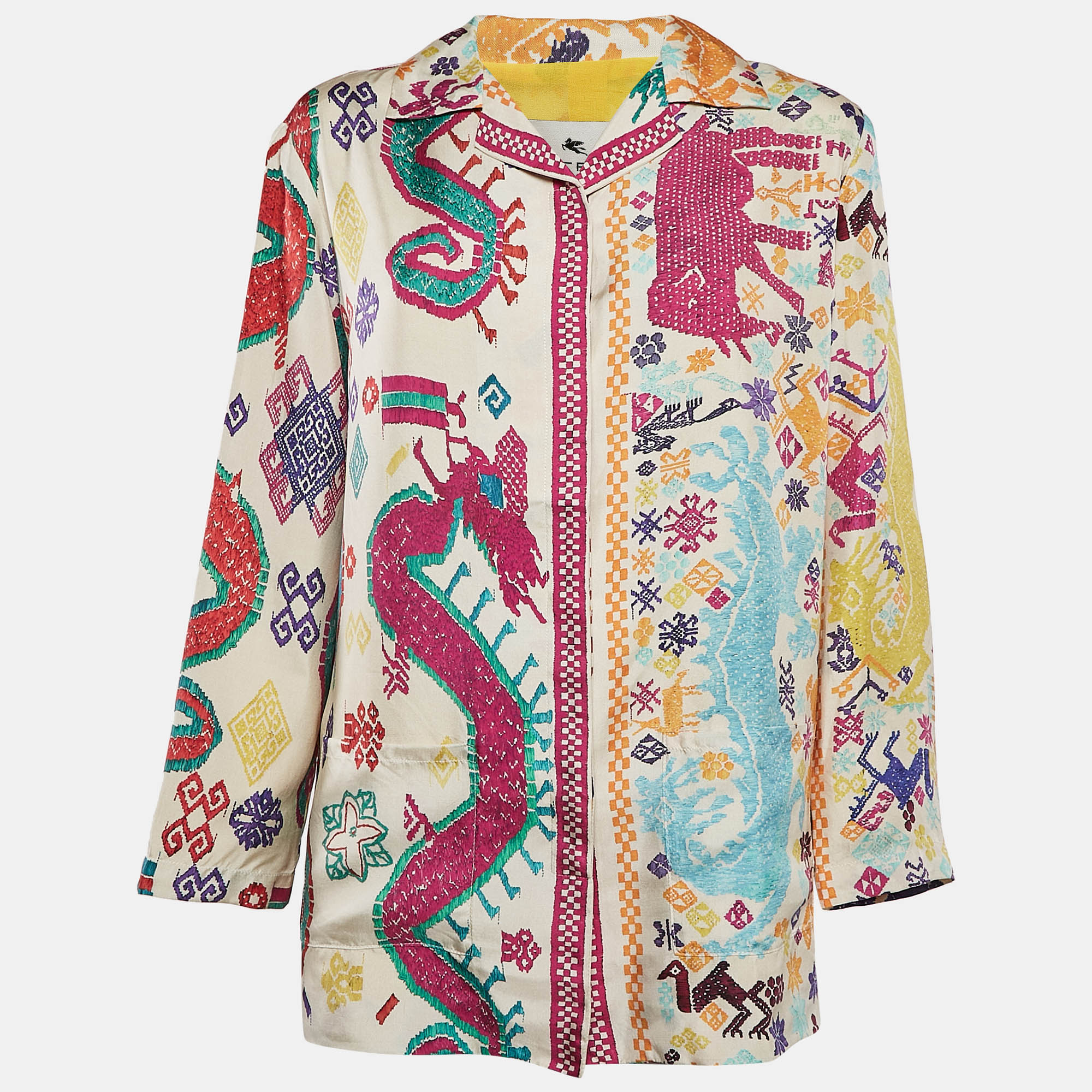 

Etro Multicolor Printed Button Front Blouse M