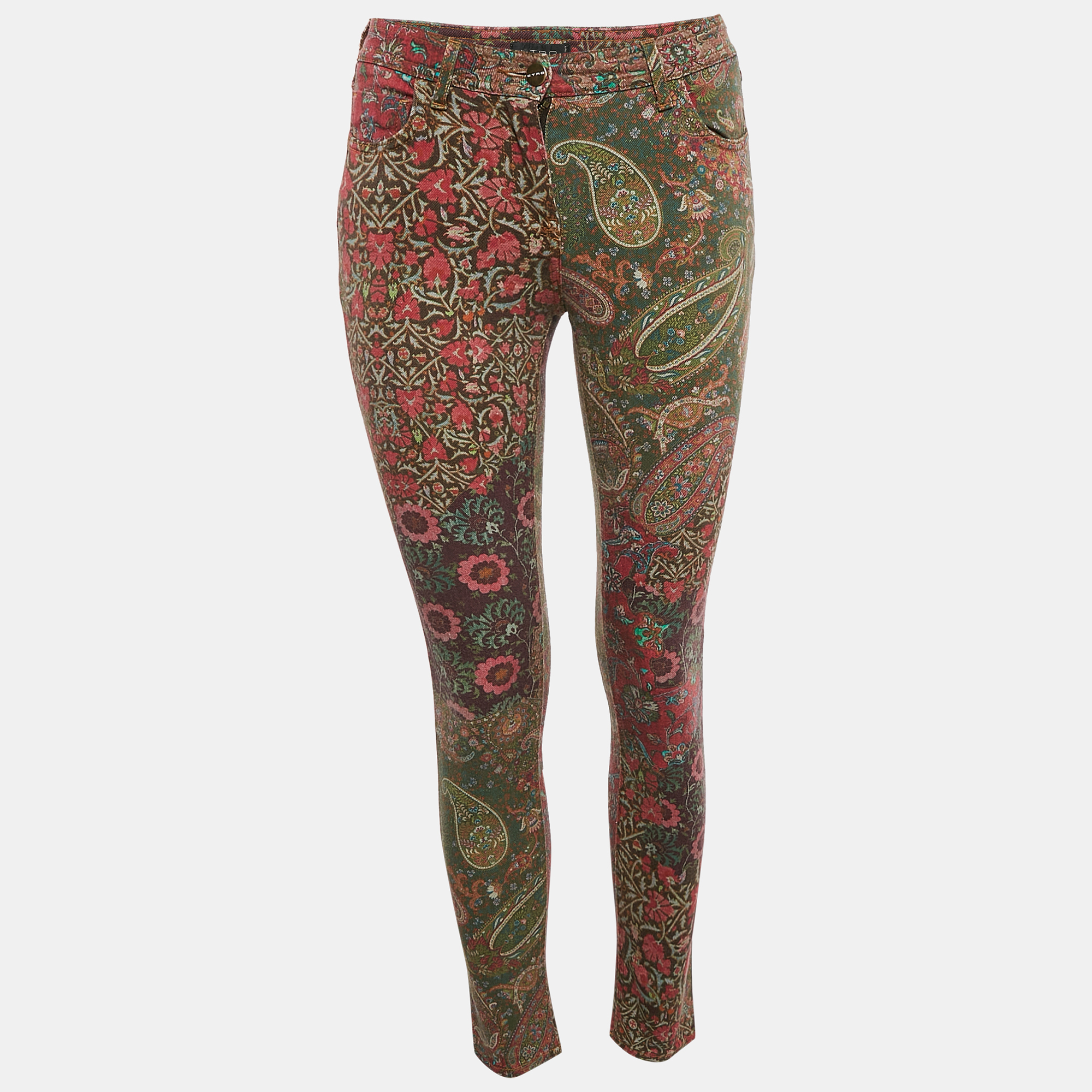 

Etro Multicolor Printed Denim Jeans S Waist 27"