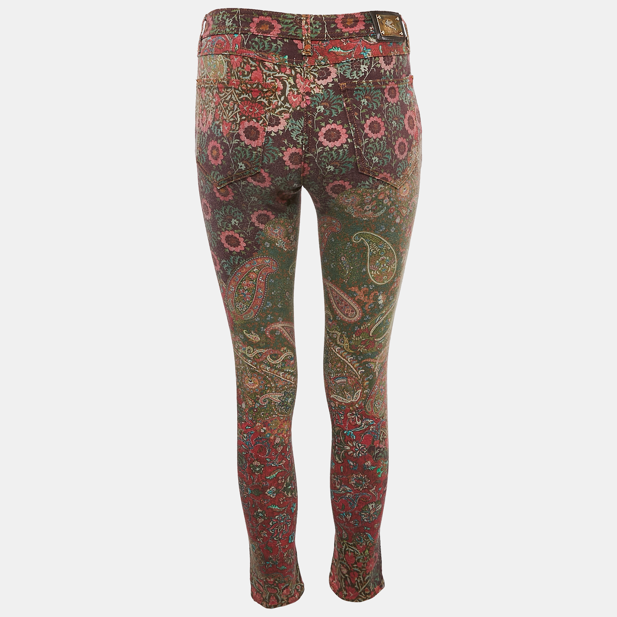 Etro Multicolor Printed Denim Jeans S Waist 27