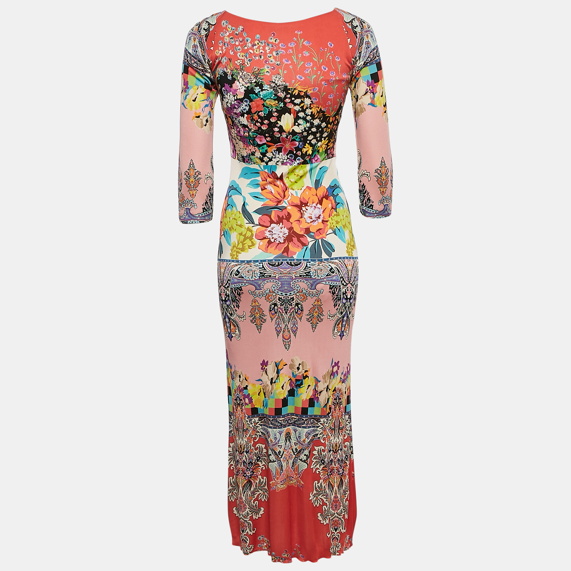 Etro Multicolor Printed Jersey Maxi Dress S 