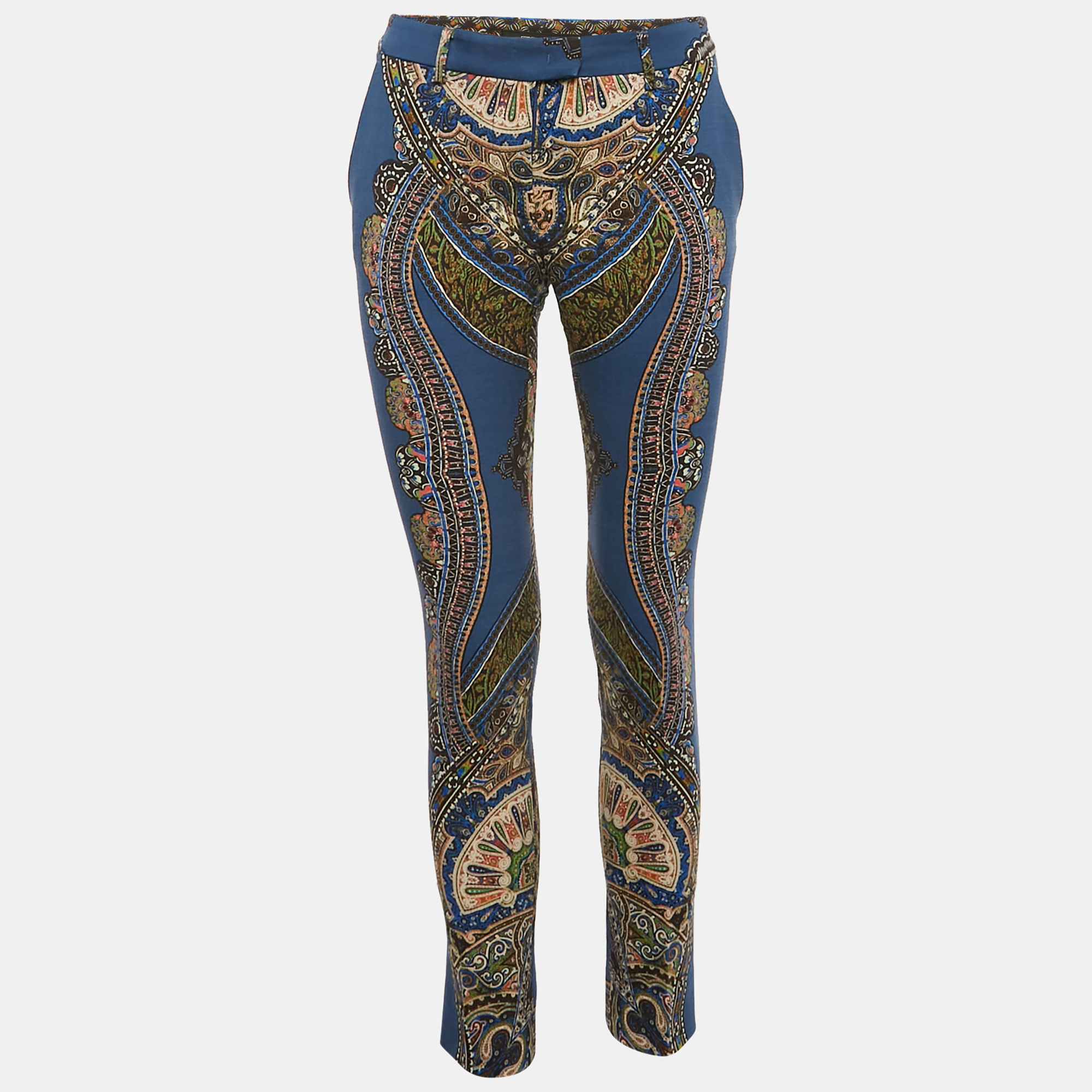 

Etro Blue Printed Wool Pants S