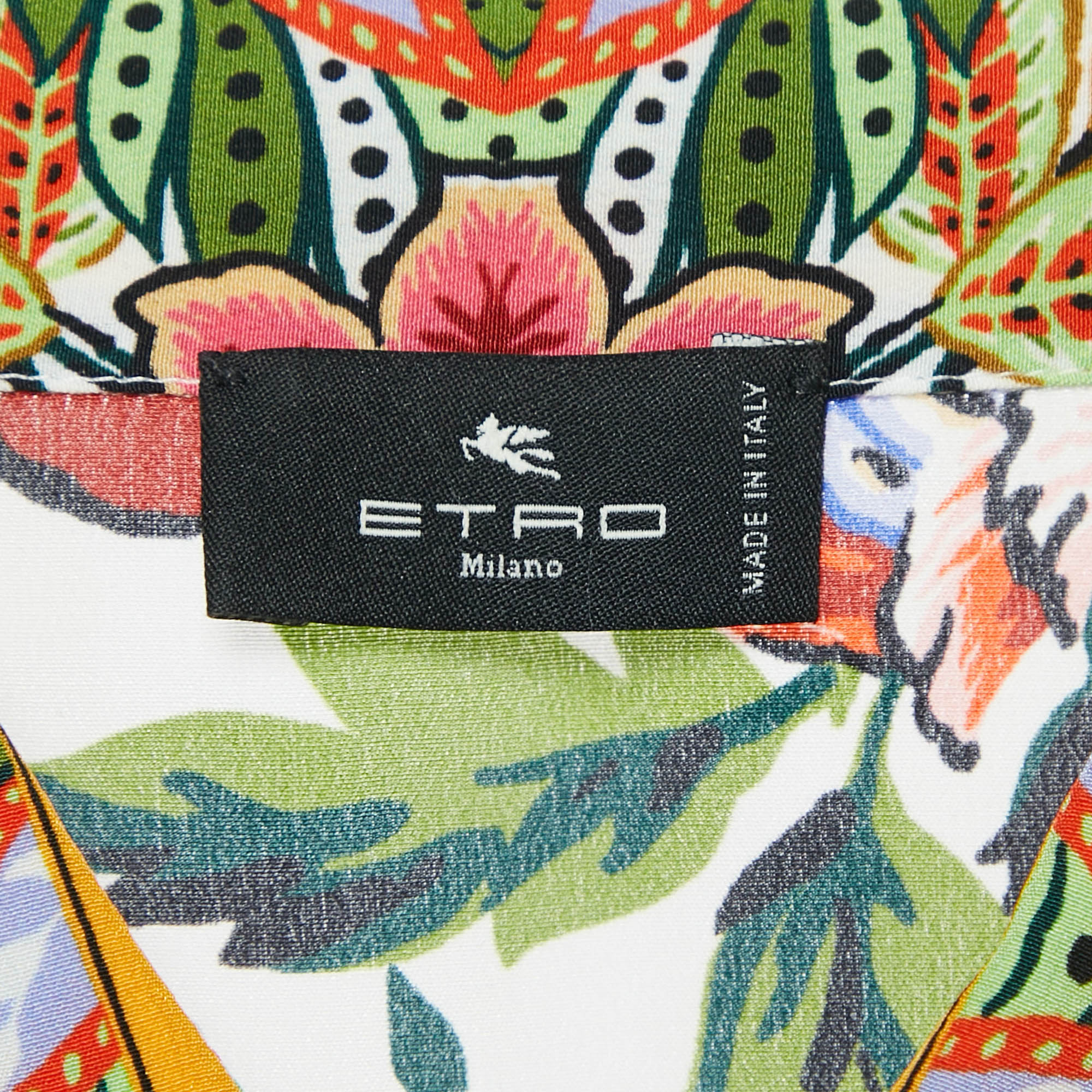 Etro Multicolor Floral Print Silk Button Front Shirt XL 