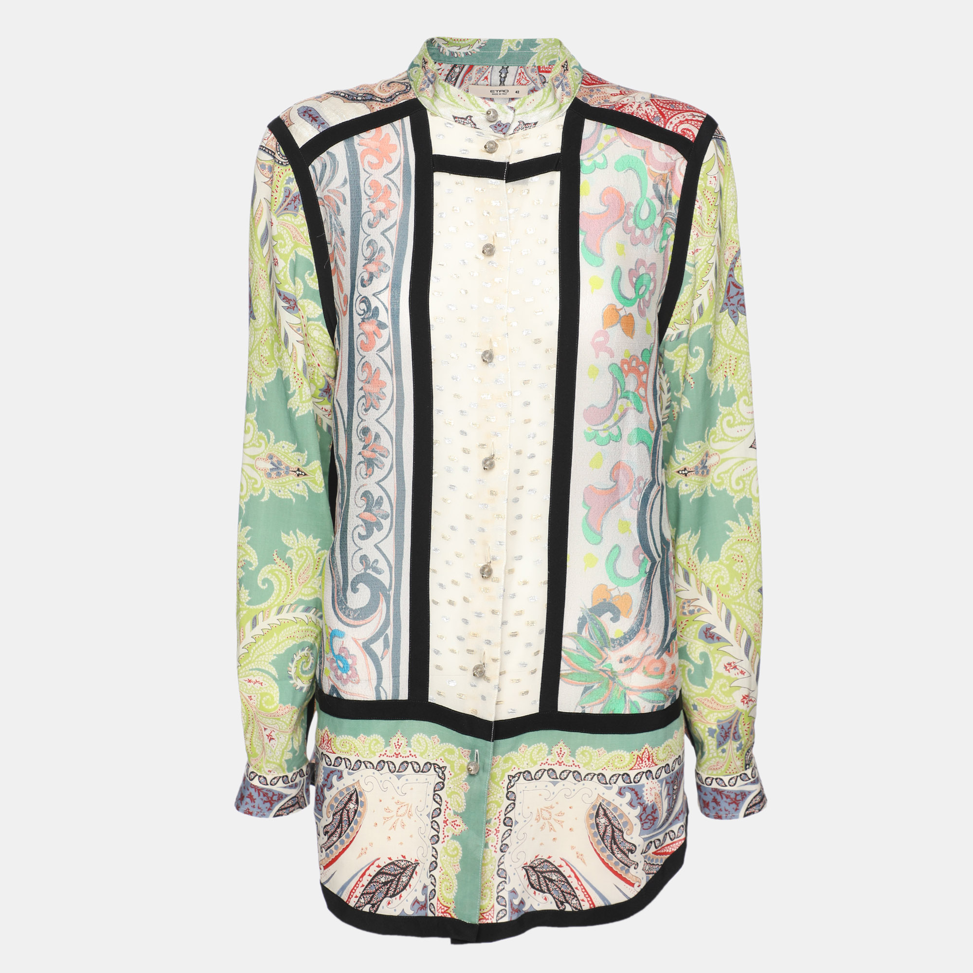 

Etro Multicolor Printed Button Front Blouse M