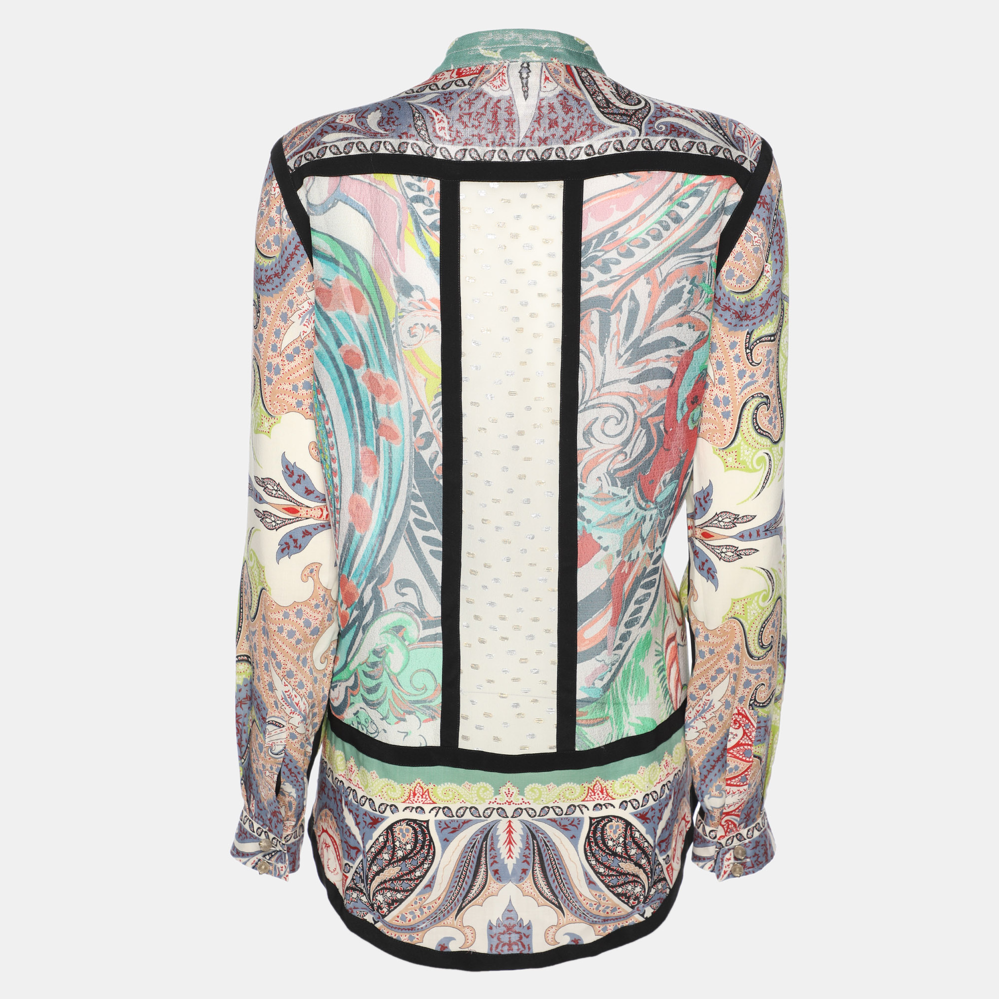 Etro Multicolor Printed Button Front Blouse M 