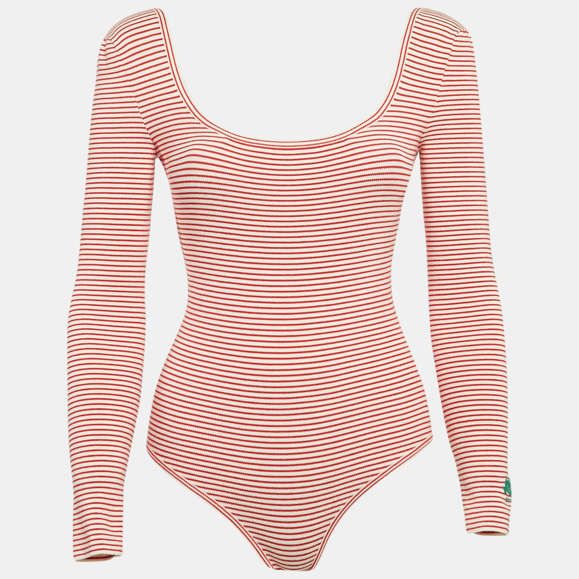 

Etro Red/White Striped Jersey Long-Sleeve Bodysuit S