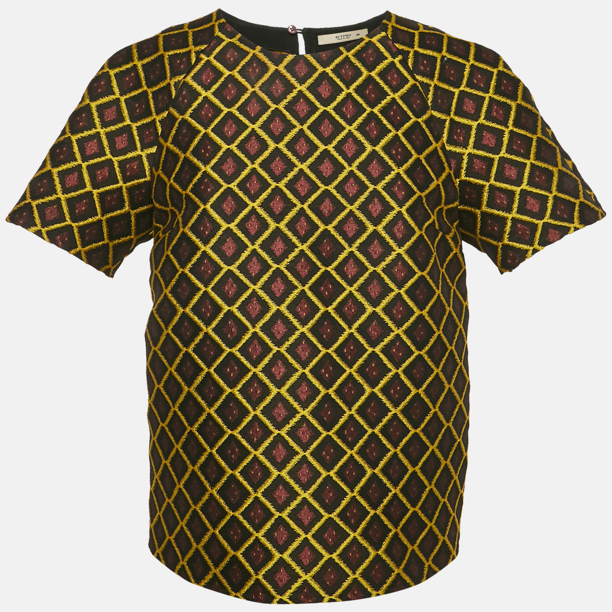 

Etro Brown/Yellow Geometric Jacquard Blouse M