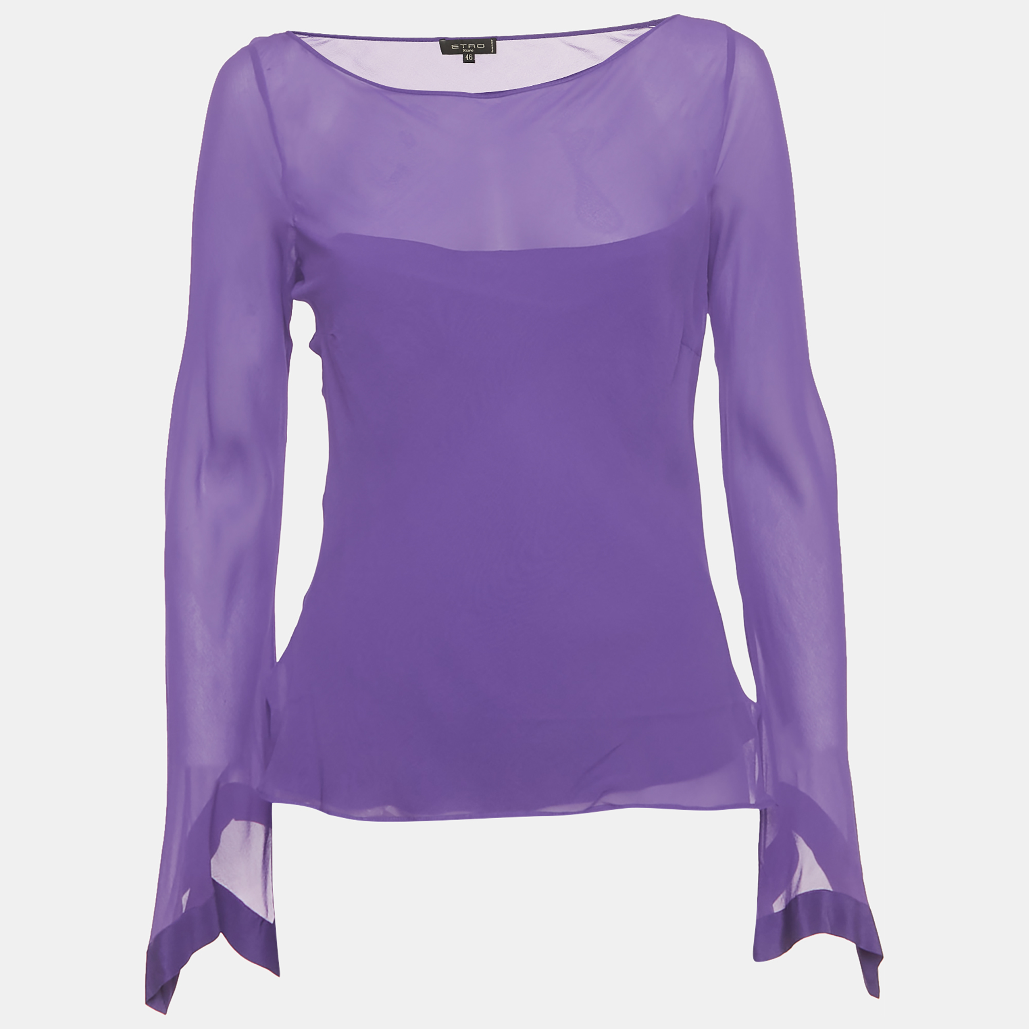 

Etro Purple Silk Layered Silk Top M/L