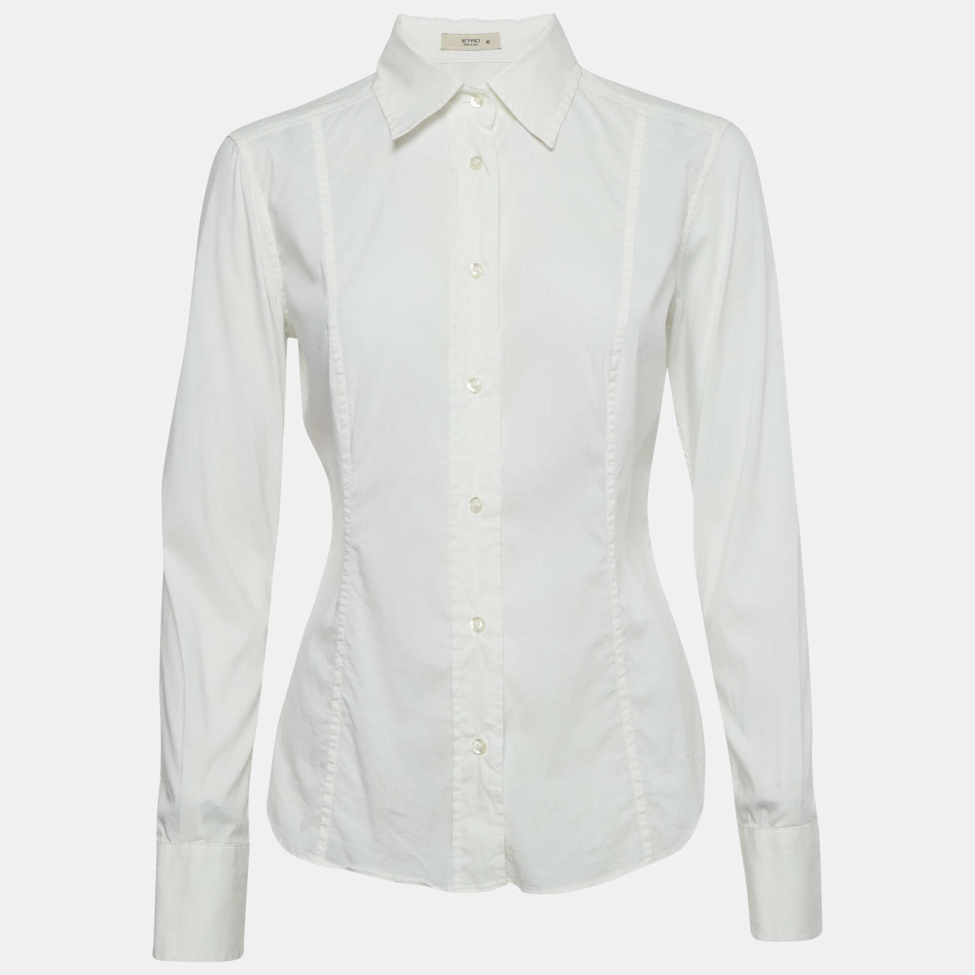 

Etro White Cotton Slim Fit Shirt M