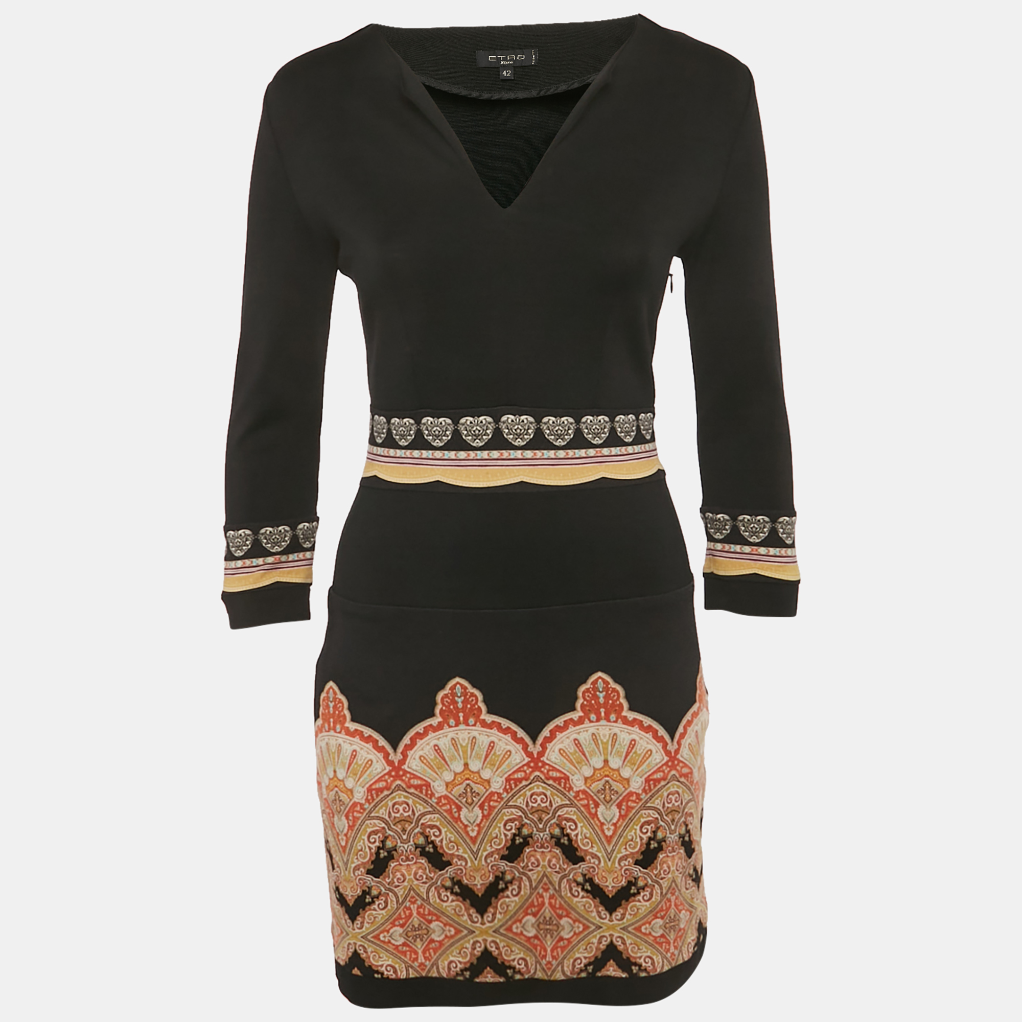 

Etro Black Printed Jersey Mini Dress M