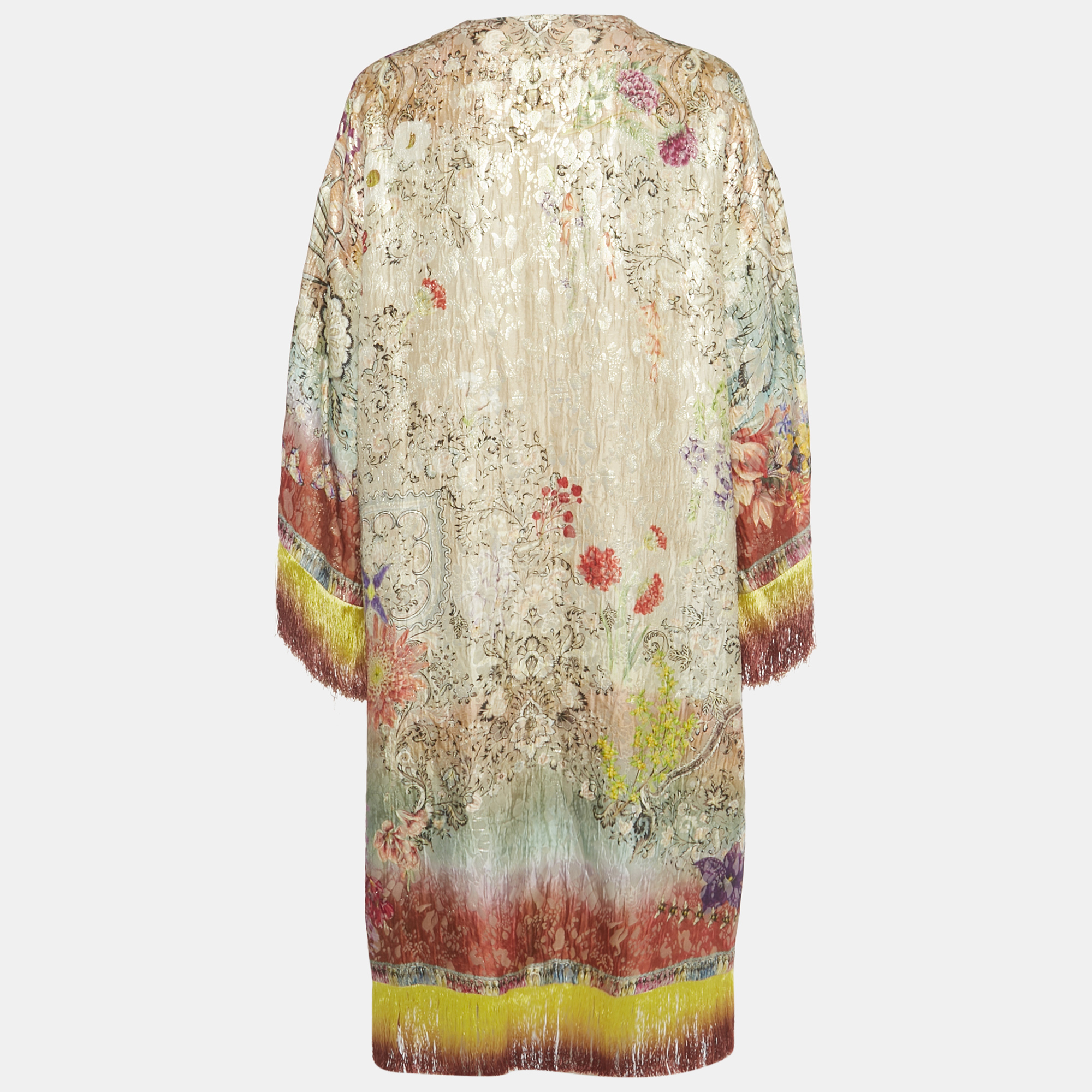 Pre-owned Etro Multicolor Lurex Tassel Detail Poncho One Size