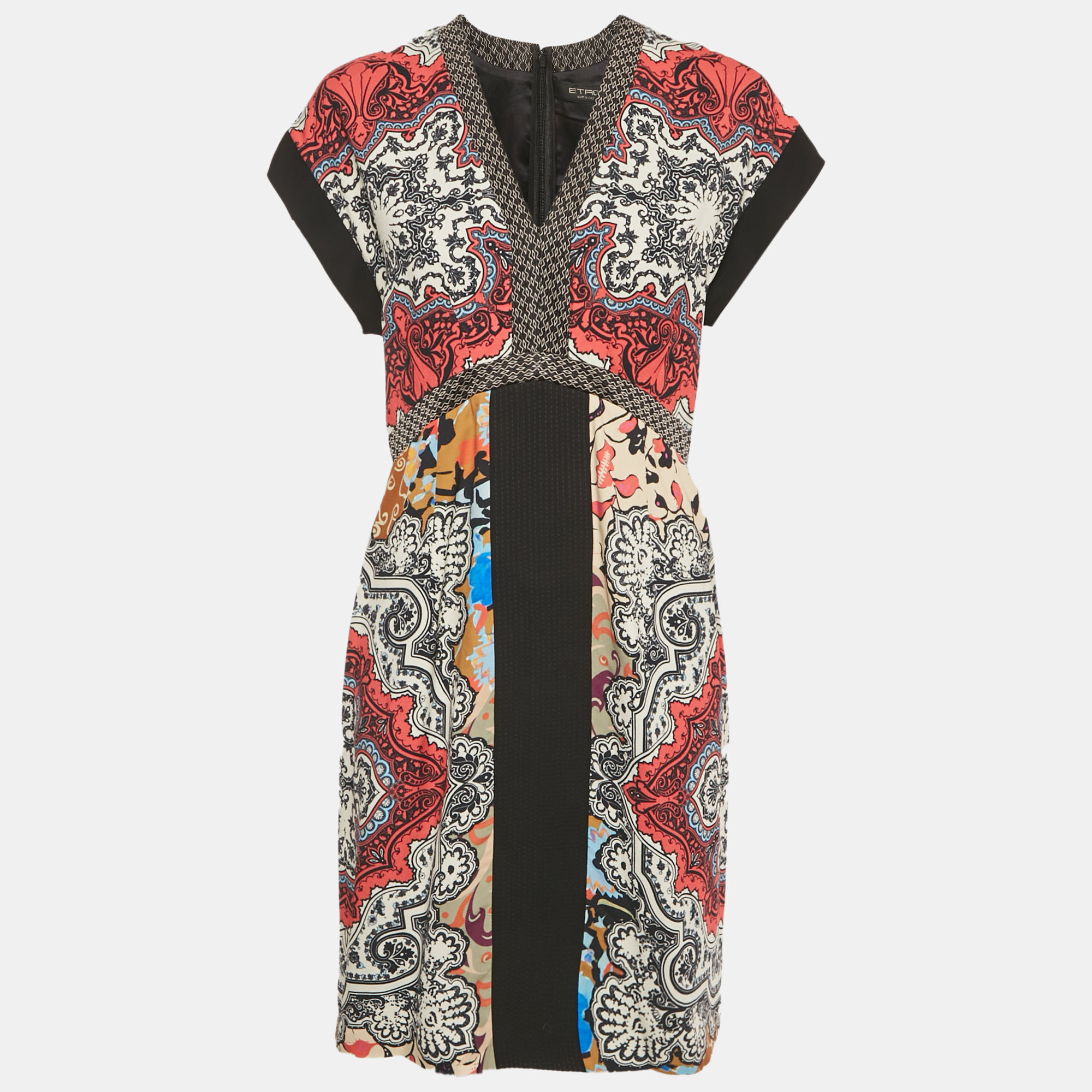 ETRO Pre-owned Multicolor Paisley Print Silk Mini Dress M
