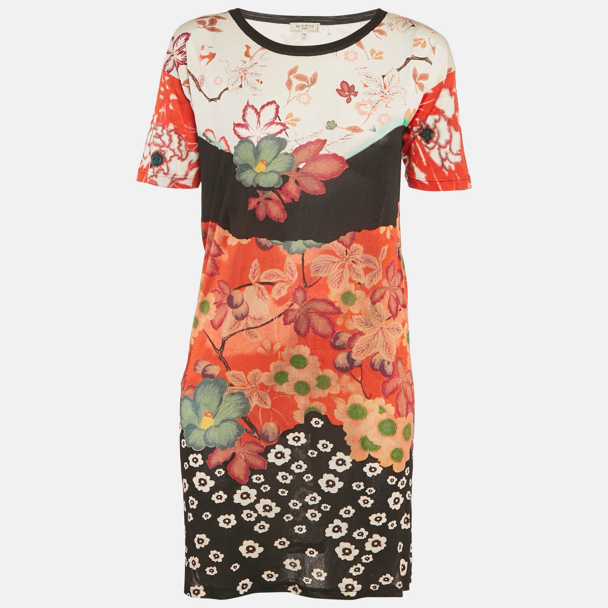 

Etro Multicolor Floral Print Jersey Mini Dress S