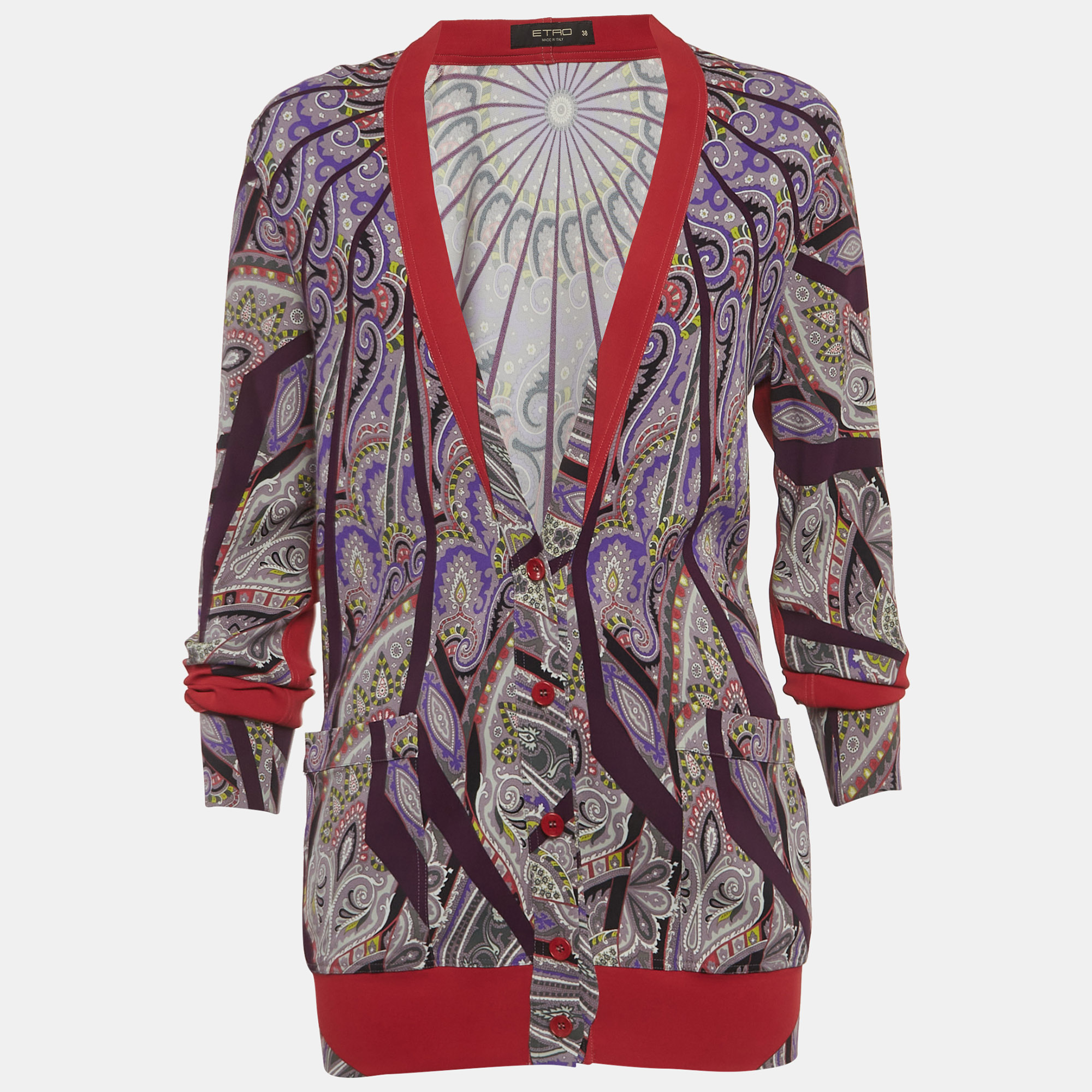 

Etro Multicolour Paisley Print Jersey Long Sleeve Cardigan S, Multicolor