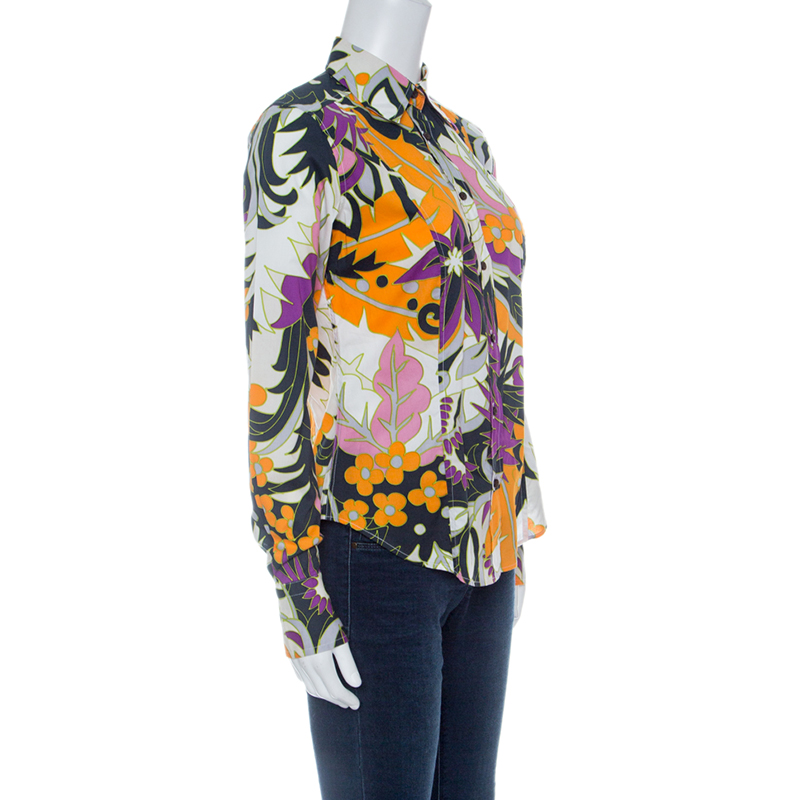 

Etro Multicolor Floral Printed Cotton Long Sleeve Shirt