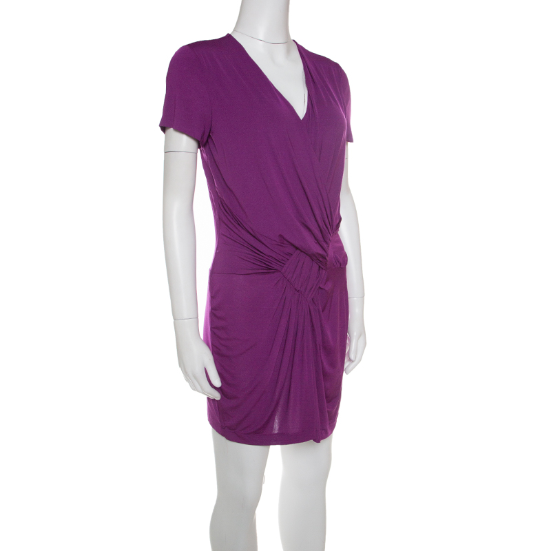 

Etro Purple Draped Knit Short Sleeve Tunic