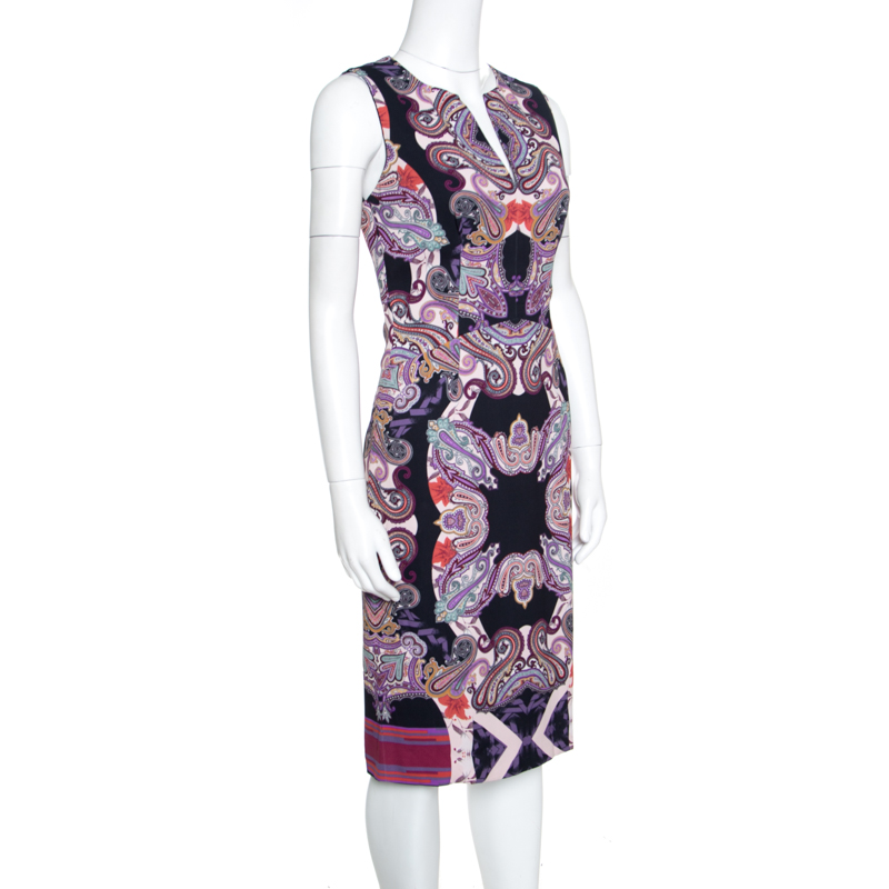 Etro Multicolor Paisley Printed Sleeveless Midi Dress S  - buy with discount
