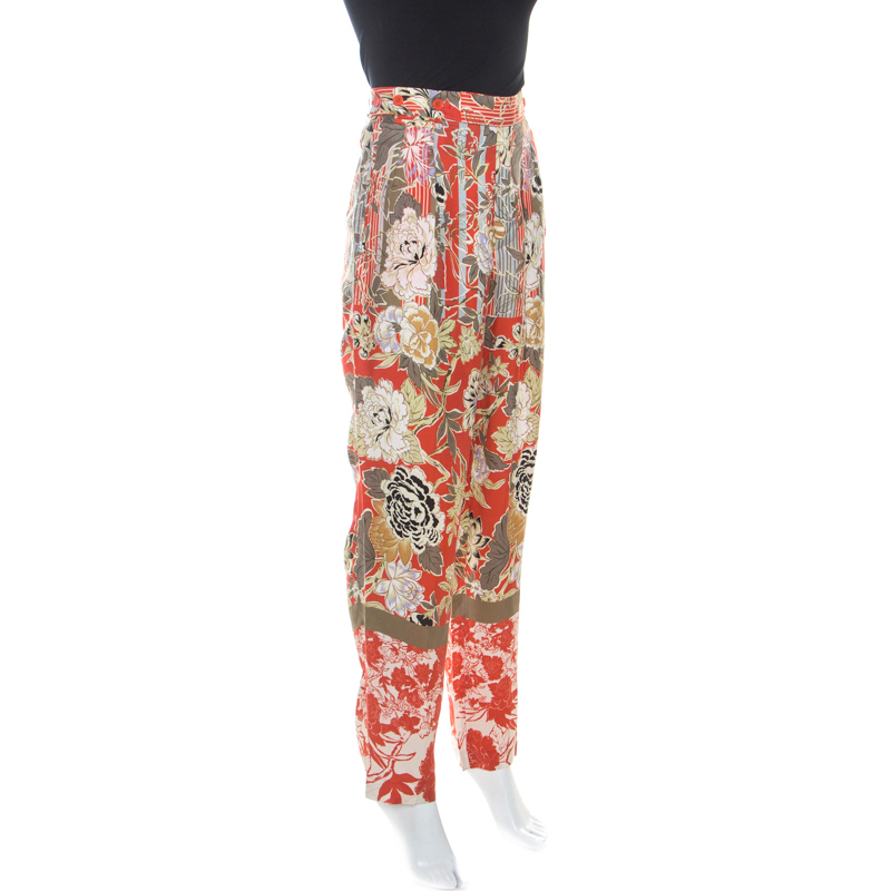 

Etro Multicolor Floral Print High Waist Trousers