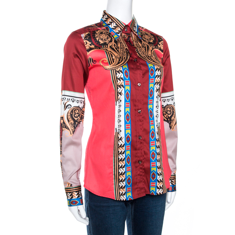 

Etro Multicolor Paisley Printed Cotton Tribal Accent Shirt