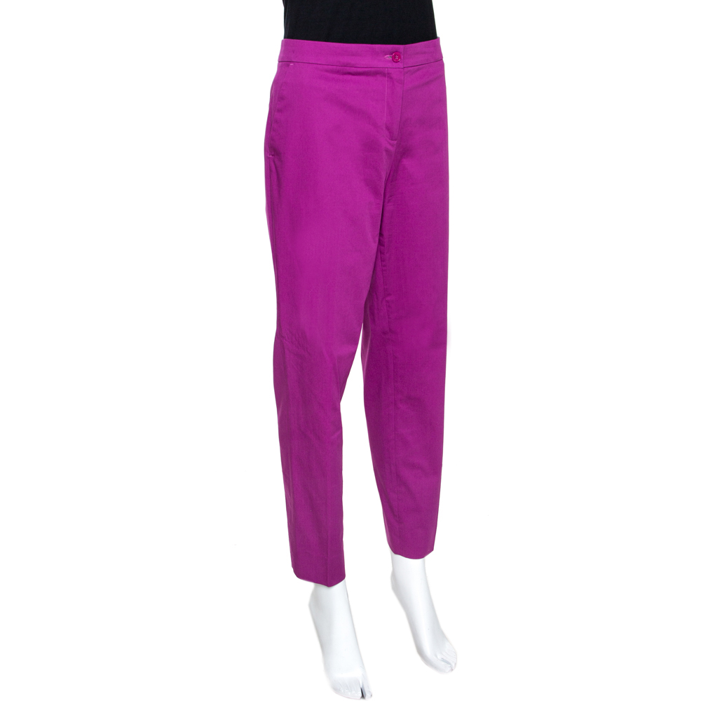 

Etro Fuchsia Pink Stretch Cotton Tapered Pants