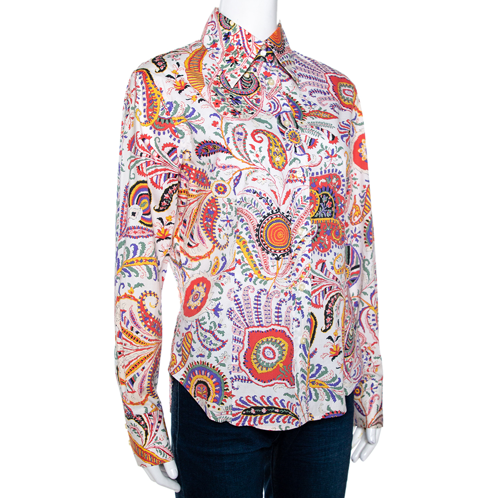 

Etro Multicolor Paisley Print Cotton Long Sleeve Shirt