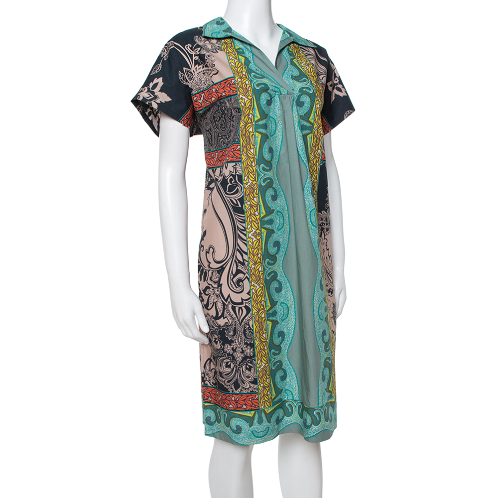 

Etro Multicolor Paisley Print Cotton Shirt Dress