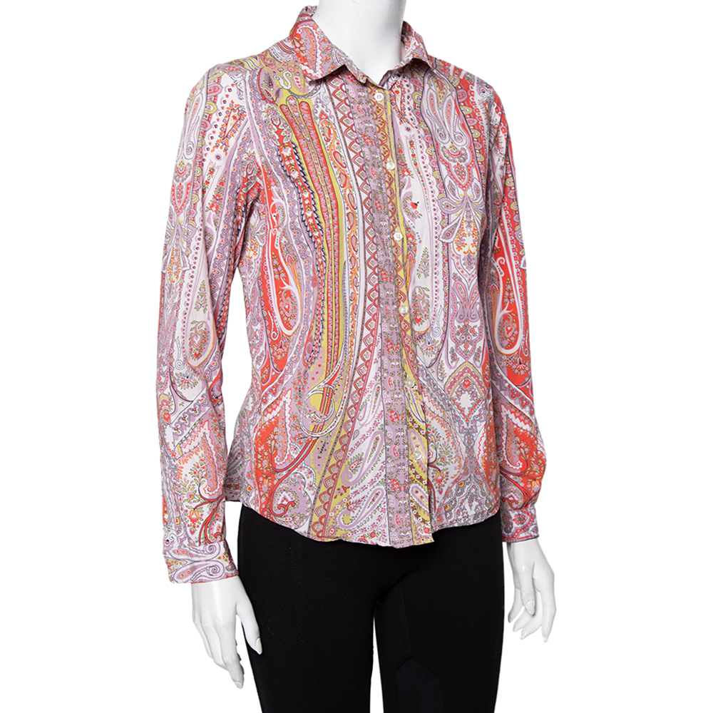 

Etro Multicolor Printed Cotton Button Front Shirt