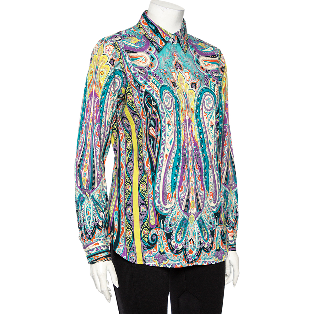 

Etro Multicolor Paisley Printed Cotton Button Front Shirt