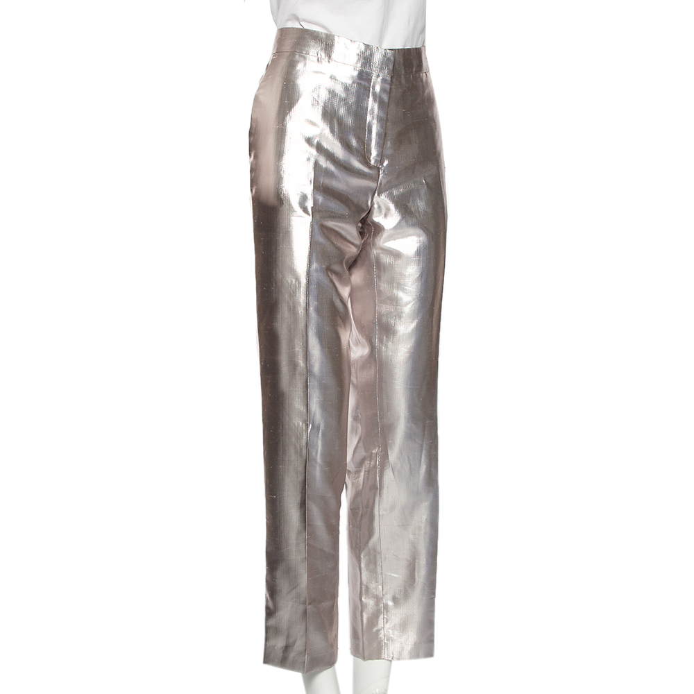 

Etro Metallic Silk Straight Leg Trousers