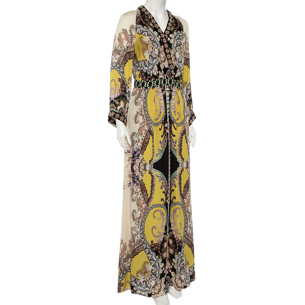 

Etro Multicolor Floral Print Beaded Maxi Dress