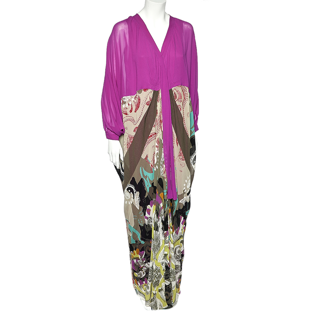 

Etro Multicolor Printed Silk Oversized Kaftan Dress