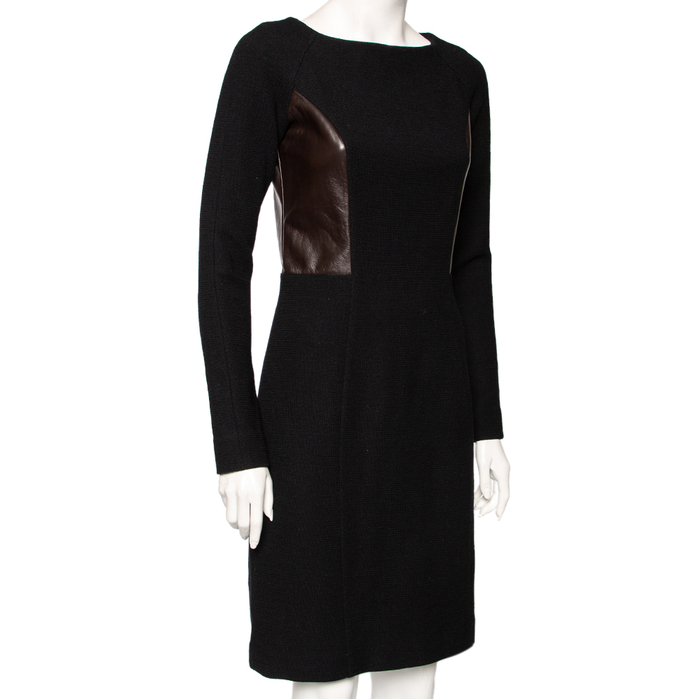 

Etro Black Wool & Leather Detailed Long Sleeve Dress