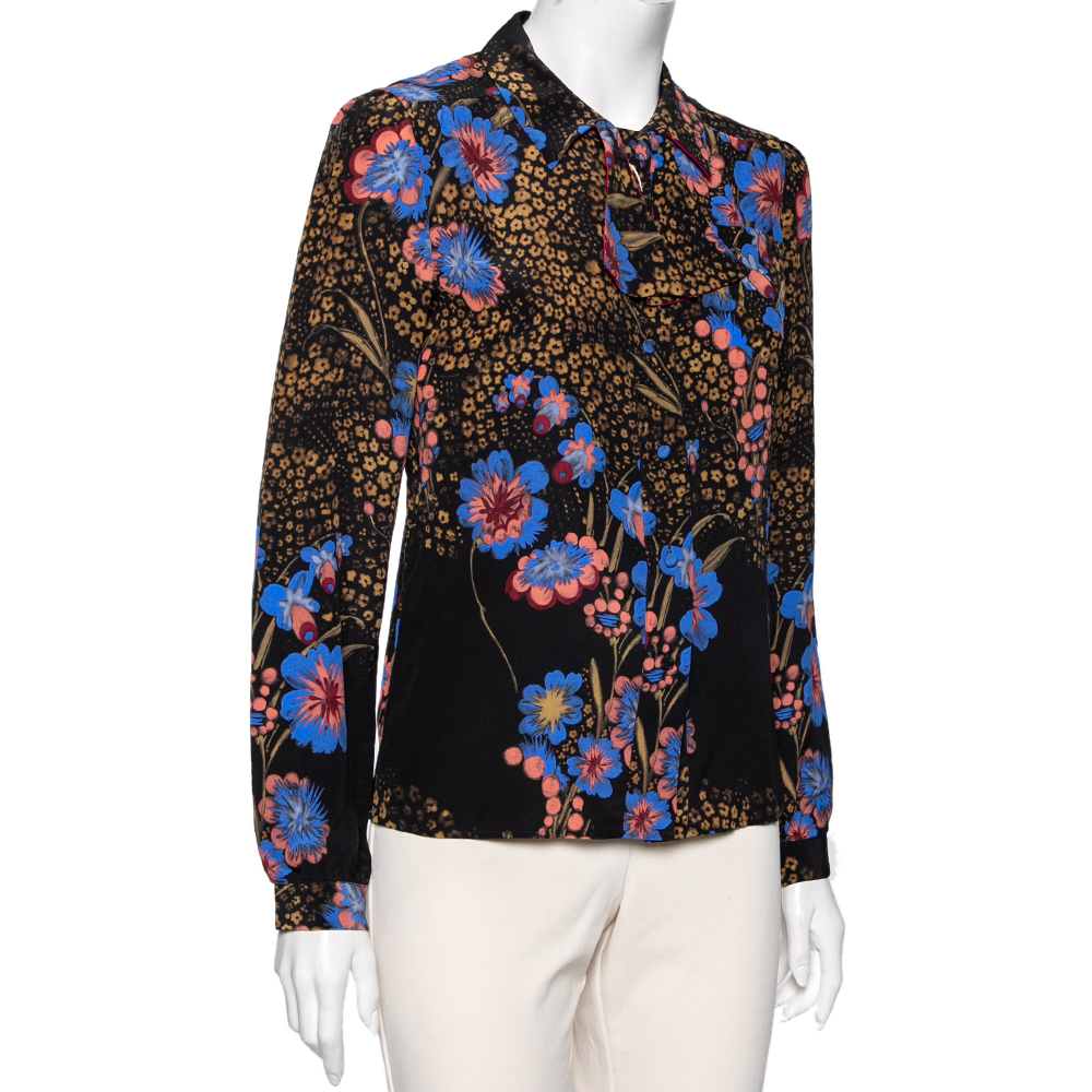 

Etro Multicolor Floral Printed Silk Shirt