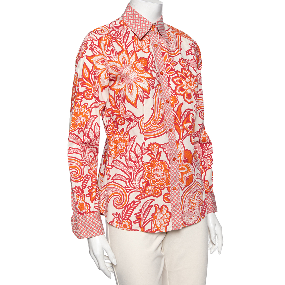 

Etro Multicolor Paisley Printed Cotton Button Front Shirt