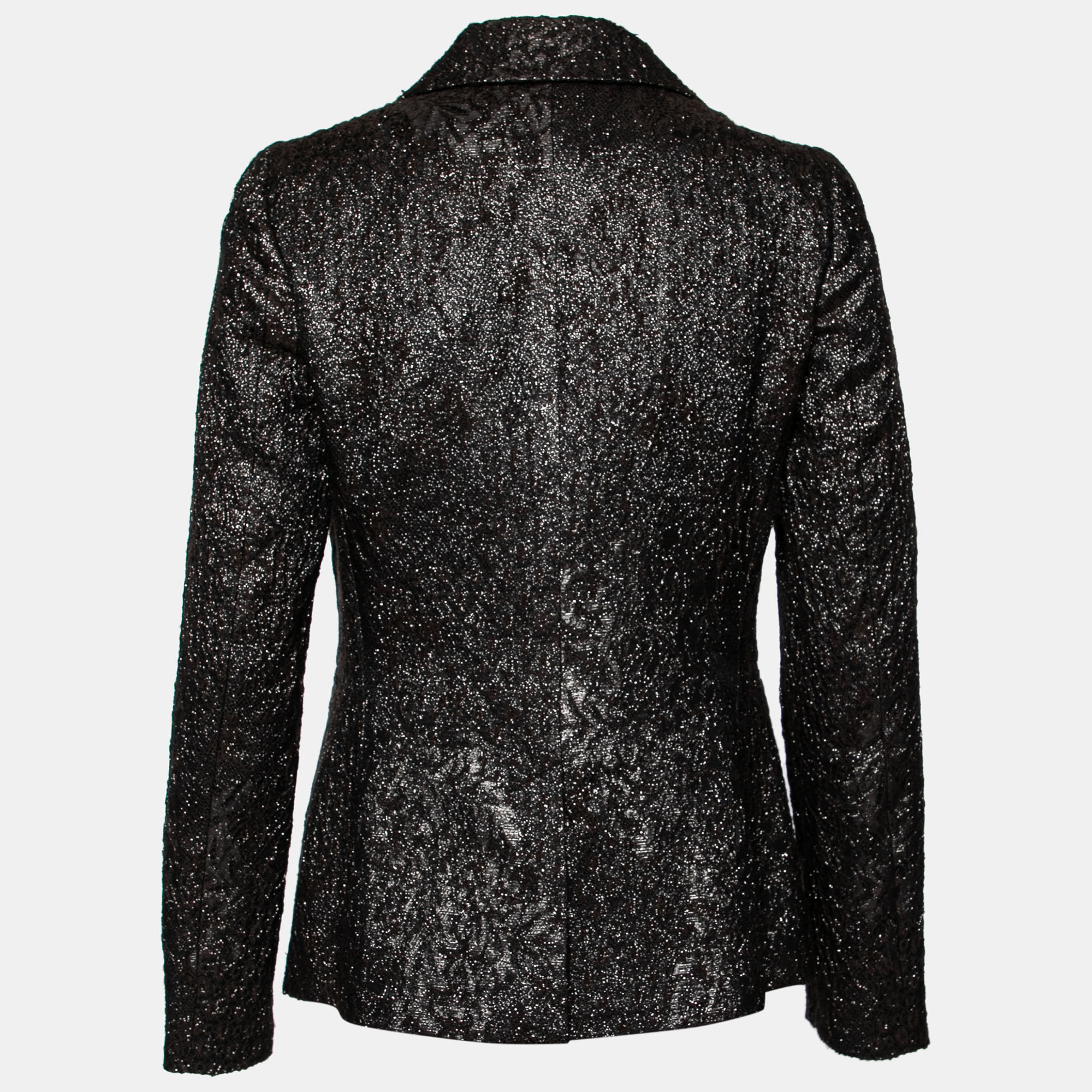 

Etro Black Textured Lurex Wool Single Breasted Blazer