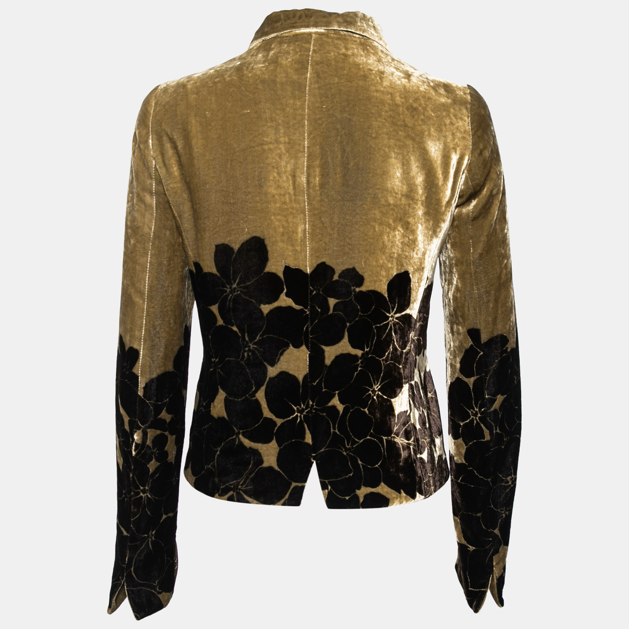 

Etro Olive Green and Brown Floral Textured Velvet Jacket