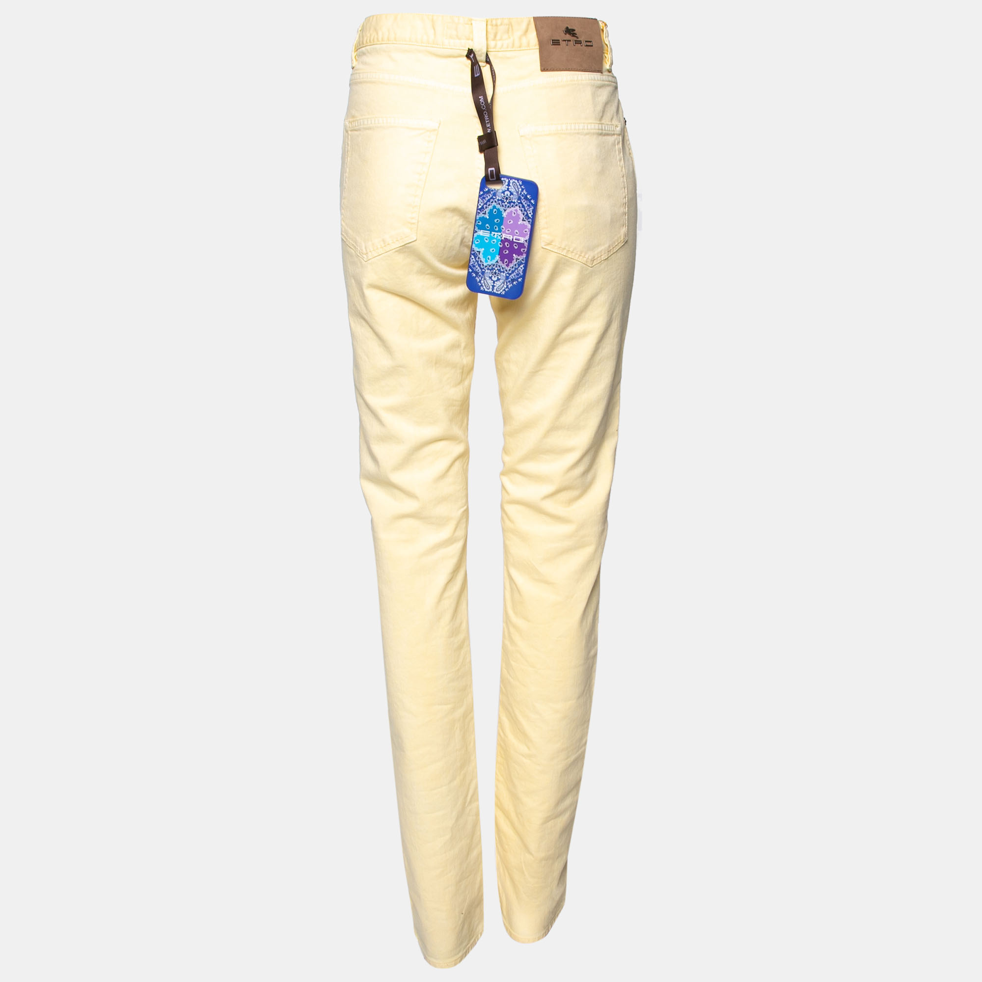 

Etro Yellow Cotton Straight Fit Jeans M